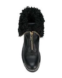 Tosca Blu Fur Zipped Ankle Boots
