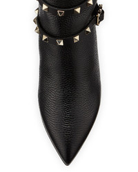 Valentino Garavani Rockstud Grained Leather 65mm Ankle Boot Black