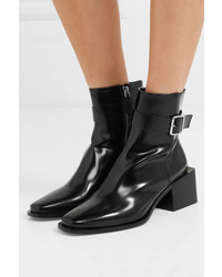 Jil Sander Glossed Leather Ankle Boots