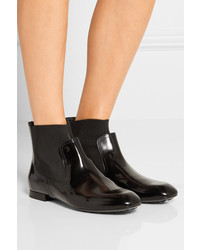 Tod's Glossed Leather Ankle Boots Black