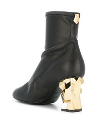Giuseppe Zanotti Design Gold Heel Ankle Boots