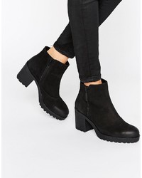Vagabond Grace Black Leather Ankle Boots