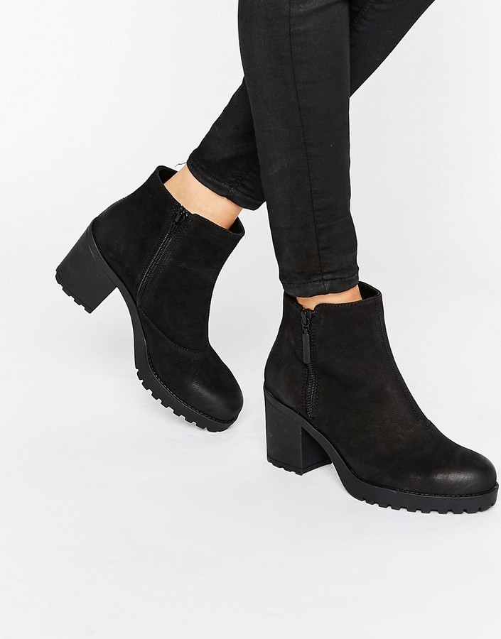 Vagabond Grace Black Leather Ankle Boots, $143 Asos