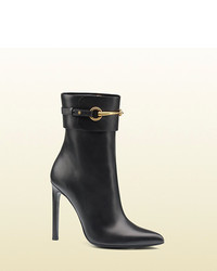Gucci Leather Horsebit Ankle Boot