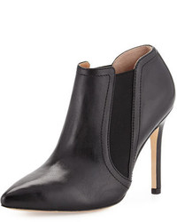 Halston Heritage Wendy Pointed Toe Leather Bootie Black