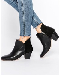 H by Hudson Hudson London Chime Black Leather Heeled Ankle Boots