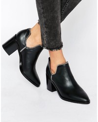 Senso Huntley I Black Leather Cut Out Zip Ankle Boots