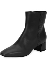 Bottega Veneta Intrecciato Trim Leather Ankle Boot