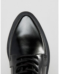 T.U.K. Jam Point Lace Up Leather Flat Shoes
