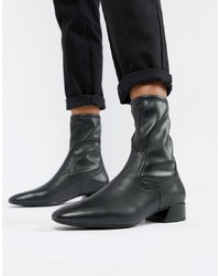 Vagabond Joyce Black Leather Pull On Pointed Boots