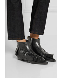 J.W.Anderson Jw Anderson Ruffled Leather Ankle Boots Black