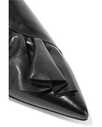 J.W.Anderson Jw Anderson Ruffled Leather Ankle Boots Black