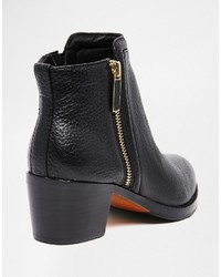 Ted Baker Jylon Leather Mid Heeled Zip Ankle Boots