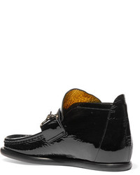 Acne Studios Kerin Patent Leather Ankle Boots Black