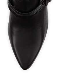 BCBGMAXAZRIA Klasp Leather Ankle Strap Boot Black
