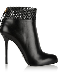 Sergio Rossi Laser Cut Leather Ankle Boots