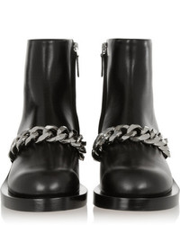 Givenchy Laura Chain Trimmed Leather Ankle Boots Black