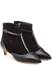 Rupert Sanderson Leather And Stretch Fabric Dawn Booties