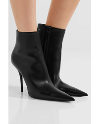 Balenciaga Leather Ankle Boots Black