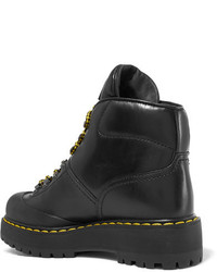 Prada Leather Ankle Boots Black