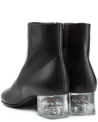 Alexander McQueen Leather Ankle Boots With Skull In Heel