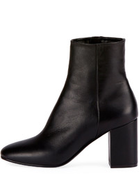 Balenciaga Leather Block Heel Ankle Boot Black