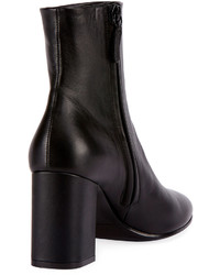 Balenciaga Leather Block Heel Ankle Boot Black
