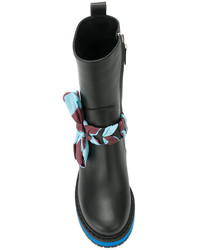 Fendi Leather Boots With Bow Detail
