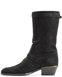Chloé Leather Buckle Front Ankle Boots