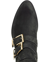 Chloé Leather Buckle Front Ankle Boots