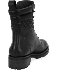 Bottega Veneta Leather Hiker Boot With Woven Detail