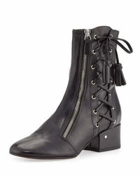 Laurence Dacade Leather Laced Side Bootie Black