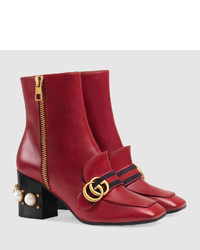 Gucci Leather Mid Heel Ankle Boot