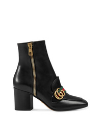 Gucci Leather Mid Heel Ankle Boot
