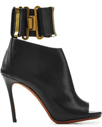 Dsquared2 Leather Open Toe Ankle Boots With Cuff