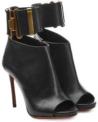 Dsquared2 Leather Open Toe Ankle Boots With Cuff