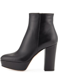 Gianvito Rossi Leather Platform Ankle Boot Black