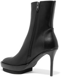 Ann Demeulemeester Leather Platform Ankle Boots Black