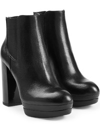 Hogan Leather Platform Ankle Boots