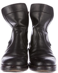 Balenciaga Leather Round Toe Ankle Boots