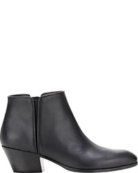 Giuseppe Zanotti Leather Side Zip Ankle Boots Black