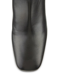 Prada Leather Square Toe 55mm Ankle Boot Black