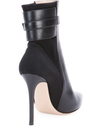 Gianvito Rossi Leather Stretch Back Ankle Boot Black