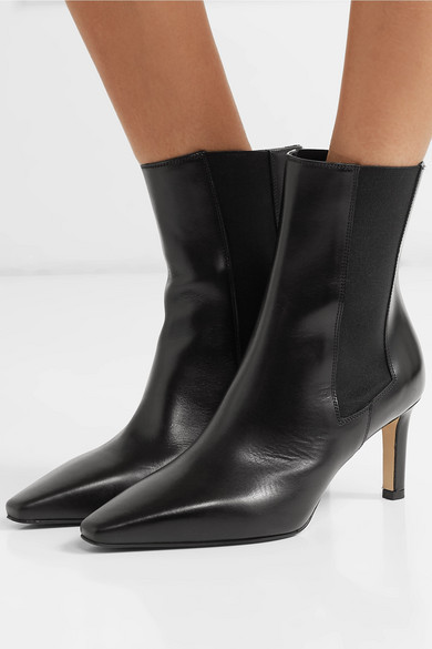 Aeyde Leila Leather Ankle Boots, $252 | NET-A-PORTER.COM | Lookastic.com