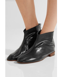 Martiniano Leone Leather Ankle Boots Black
