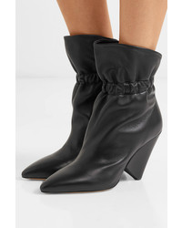 Isabel Marant Lileas Ruched Leather Ankle Boots