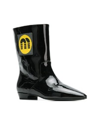 Miu Miu Logo Patch Ankle Boots