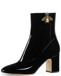 Gucci Lois Patent Leather Bee Bootie