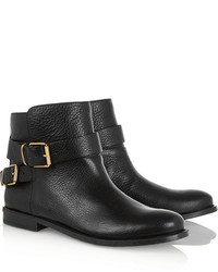Burberry London Buckled Leather Ankle Boots