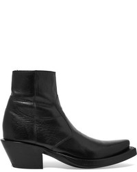 Vetements Lucchese Leather Ankle Boots Black